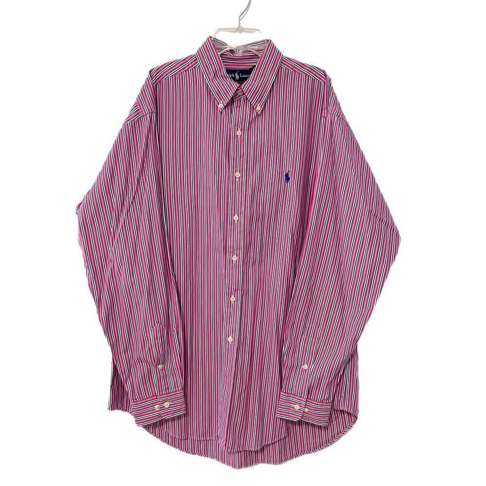 Ralph Lauren Men's Shirt Classic Fit Button Up Size 16.5 Neck Long Sleeve Pink